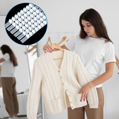 100 Pcs Non Slip Rubber Clothes Hanger Grips Adhesive Clothing Hanger Grip - Picture 5 of 7
