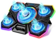 Soporte Para Laptop Con Ventilador De 12-17 Pulgadas Luz LED Base Refrigerante