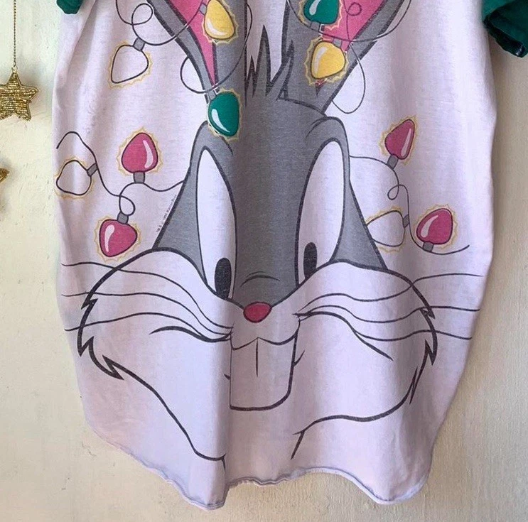 Vestido de pijama Bugs Bunny 1994 de colección para mujer Navidad Foto 3 de 4