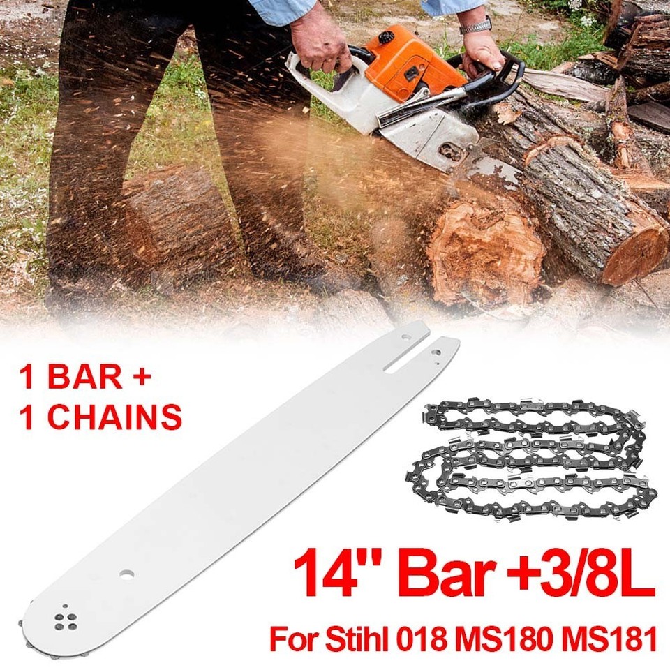 Chainsaw Guide Bar & Saw Chain Blade Set 3/8" 50DL for Stihl 018 MS180 ...