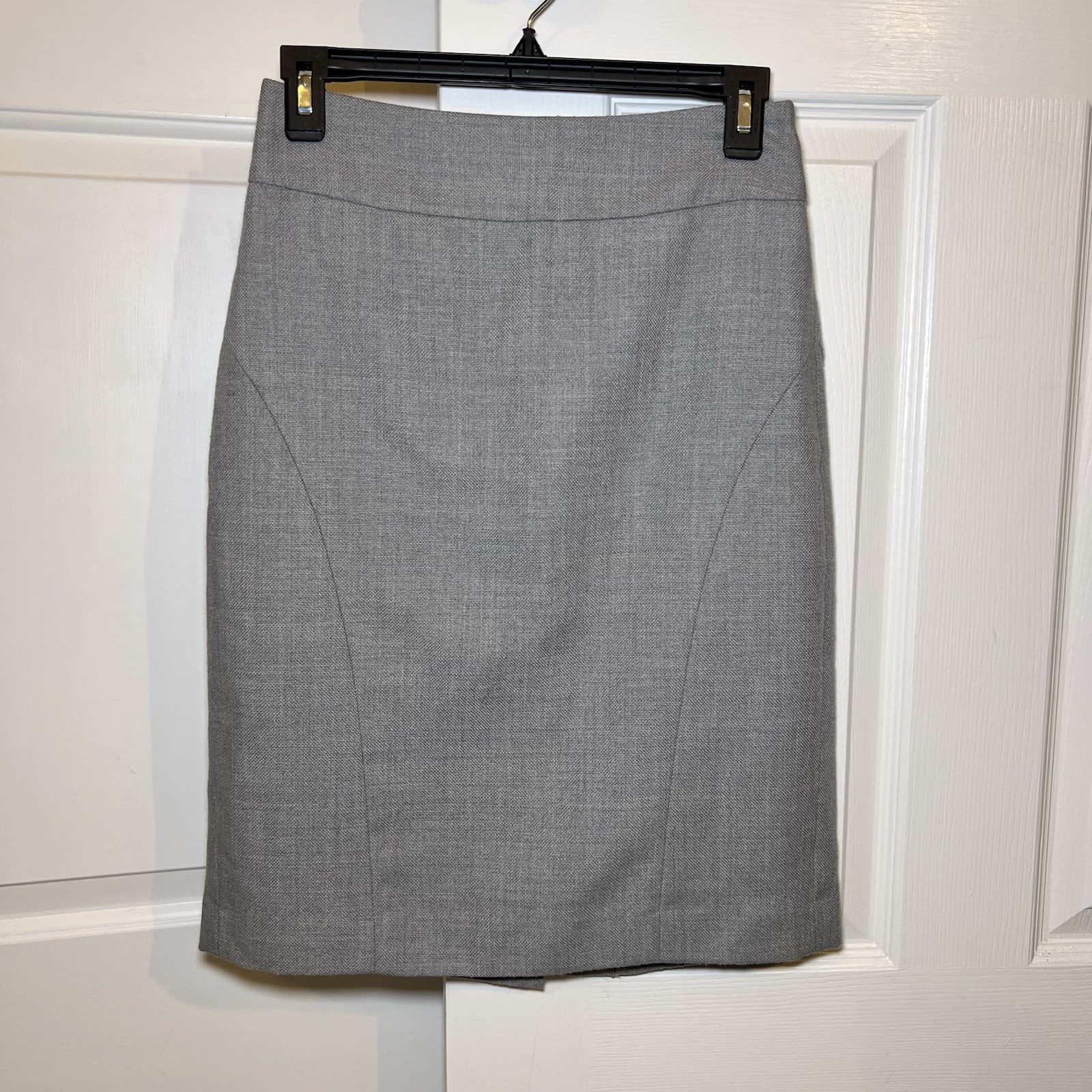 Banana Republic Wool Blend Midi Pencil Skirt Size Light Gray Lined