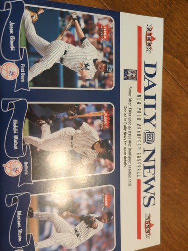 2004 Fleer Daily News NY Yankees Uncut card sheet Derek Jeter Rivera Matsui Etc - Picture 3 of 17