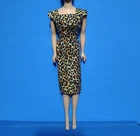 Vintage Look Barbie Dress, Sheath With Gold Buttons, Animal Prínt