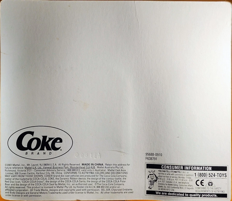 Matchbox '50s Coca Cola '57 Chevy Bel Air Convertible & FJ Holden Panel Van 1/64 - Image 3 of 3