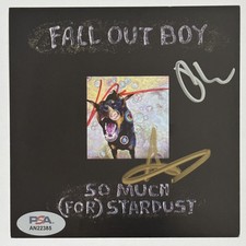 FALL OUT BOY SO MUCH FOR STARDUST AUTOGRAPH BAND SIGNED PICTURE & CD PSA DNA COA