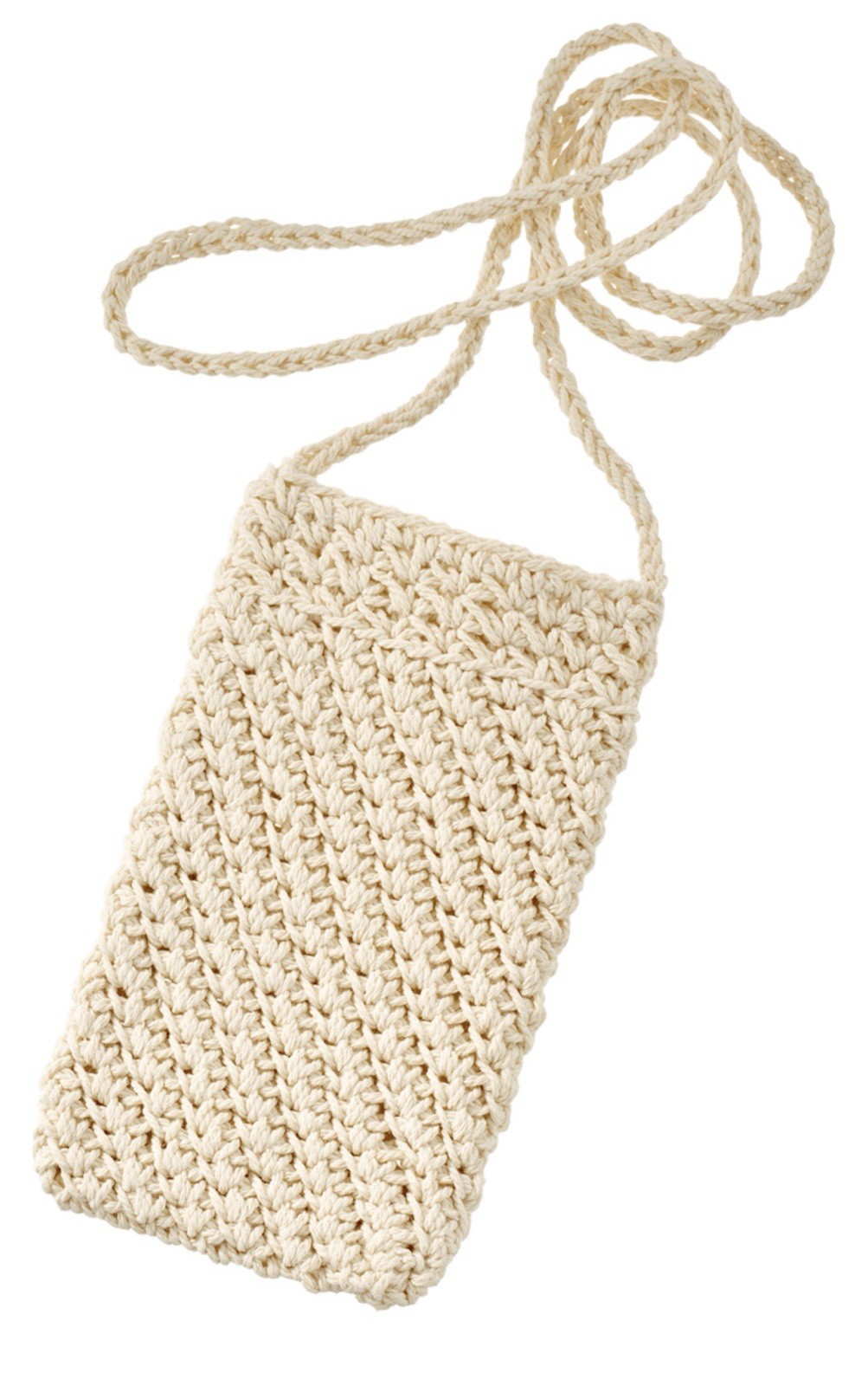 Handytasche gehäkelt Beige – Smartphone Umhängetasche Crossbody NEU BOHO