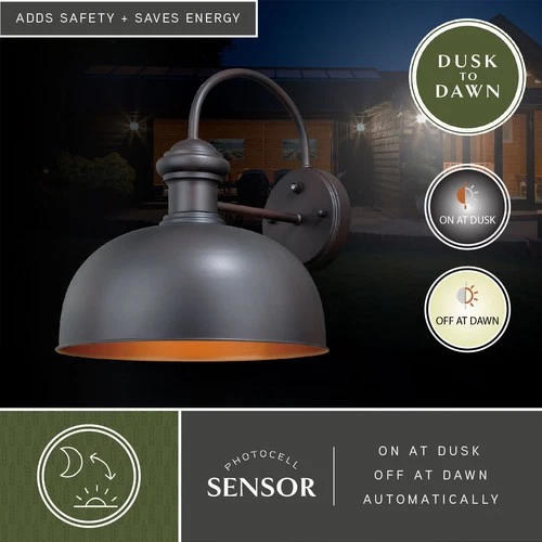 Vaxcel Lighting T0347 Bronze/Gold Franklin Single Light 15"H Outdoor Wall Sconce - Picture 8 of 8