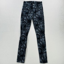 7 For All Mankind Jeans Womens 24 Blue Black Floral Jacquard Skinny Pants USA