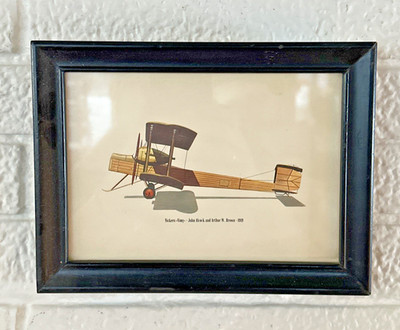 Vintage Framed Airplane Print Donald Art Co. Holland 10 x8  Vickers Vimy