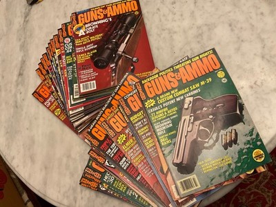 Choice of 54 issues Guns & Ammo 1970-1985. Read description.