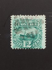 1869 Pictorial Scott #117  12cent Bluish Green w/PSE Certificate CV$125.00