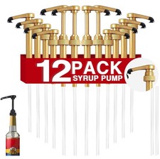 12 PCS Syrup Pumps Leak Proof Coffee Dispenser Fits 25.4oz/750ml Bottles