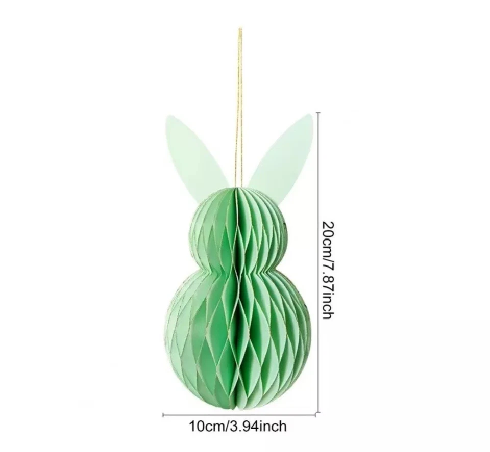 3 X 30 см сотовая бумага кролики пасхальное яйцо вися украшения вечеринки - Изображение 4 из 4