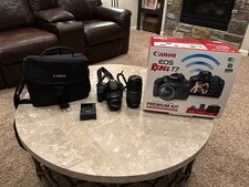Canon EOS Rebel T7 Premium kit, Black EF-S 18-55mm f/3.5-5.6 IS II EF 75-300mm