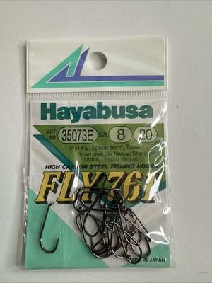 VTG Hayabusa Fly761 Hooks 35073E Forged High Carbon Steel Size 8 Qty 20 Fishing