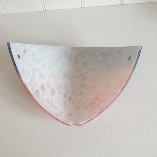 Vintage Blue & Red Mottled Cased Art Glass Wall Uplighter Light Fitting - Picture 15 of 20