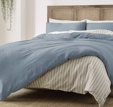 Duvet 100 Cotton Set, 3 Piece, Stone Washed Duvet Set King Size 104" x 92" w...