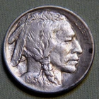 1913 P United States Buffalo Nickel 5 Cent Coin - AU With Full Horn - Lot 1521