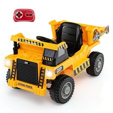 Kids Ride-On Dump Truck w/ Wireless Connection Music LED Lights Soft Start