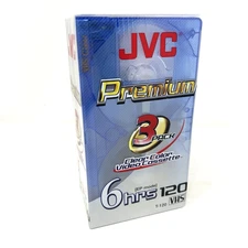 JVC Premium T-120 VHS 3-pack Clear Color Video Cassette Tapes 6hrs Sealed HTF