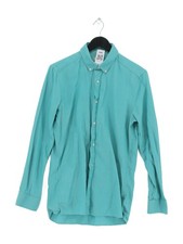 Next Men's Shirt Chest: 44 in Green Polyester with Cotton Basic