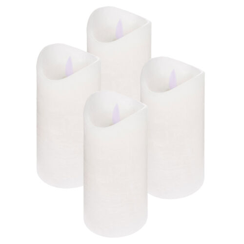 LED Echtwachs Kerzen Set mit Timer beweglicher Flamme, Weiß, Ø7,5x15cm, 4 Stk. - Afbeelding 1 van 7