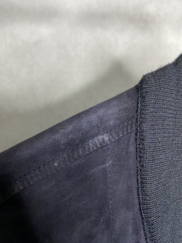 Bally Boutique Vintage Leather Jacket Blue Mens Size 50 Medium - Picture 8 of 9