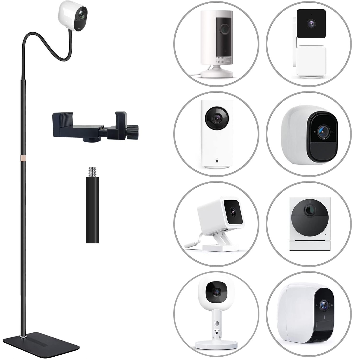 Baby Monitor Floor Holder Stand Mount with Clamp for Surveillance Camera, 67