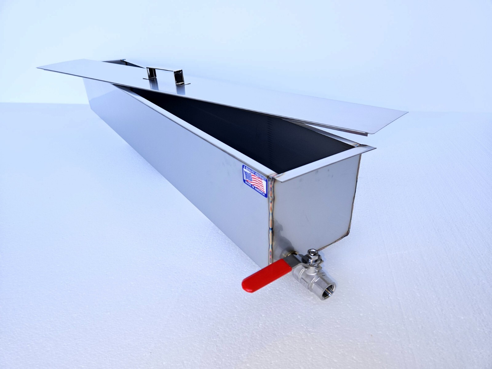 Allied Stainless Steel Parkerizing Tank, WITH LID, blueing 40"x6"x6", 20ga USA!!