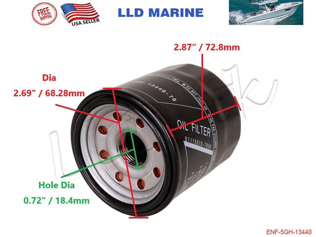 Oil Filter Honda Outboard BF 25 30 40 50 HP 15400-ZW4-003 15400-PFB-007 