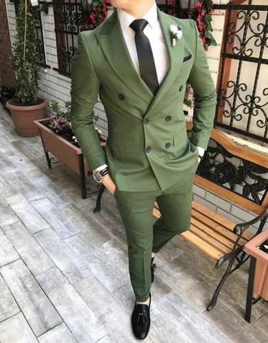 Men's Suit 2 Piece Slim Fit Light Green 