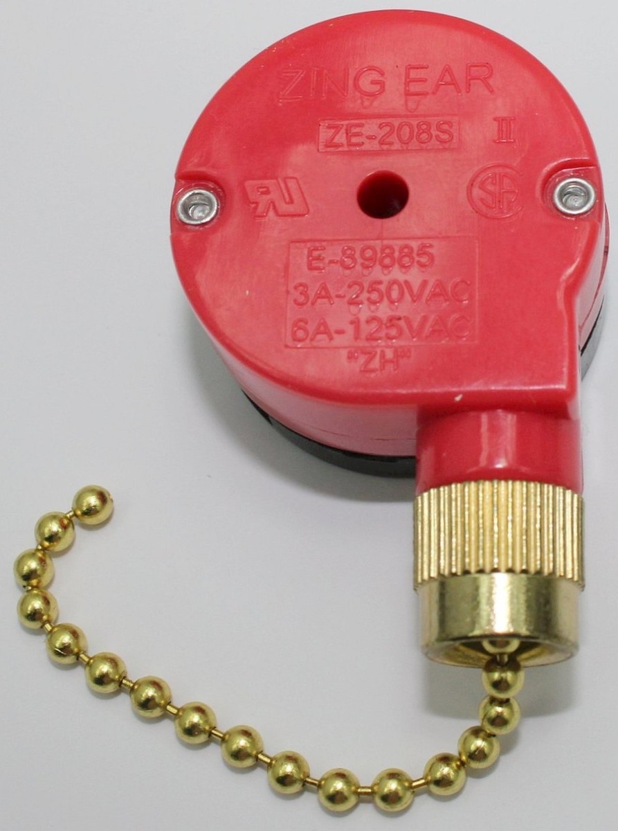 3 speed PULL CHAIN SWITCH fan brass ZING EAR ZE-208S ze208s HARBOR