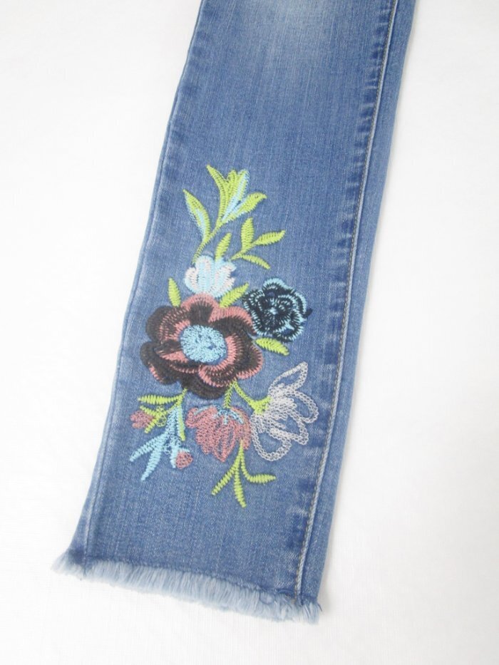 Seven7 Jeans Embroidered Skinny Fringe Jeans Sz 4 | eBay