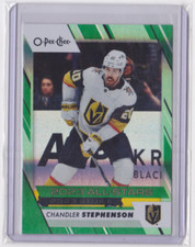 2023-24 O-PEE-CHEE RAINBOW FOIL GREEN 20/33 CHANDLER STEPHENSON 1/1 JERSEY #