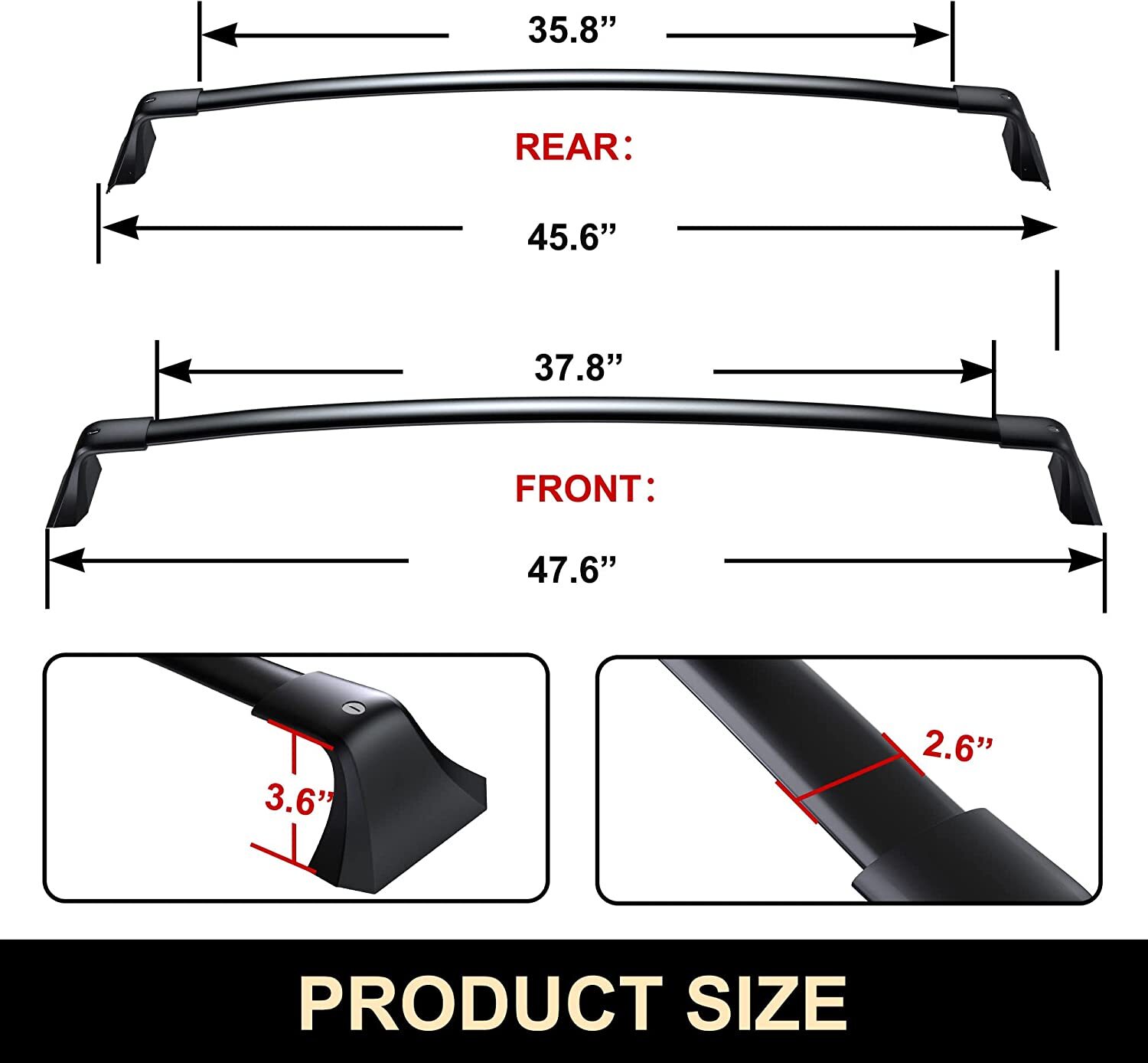 Roof Rack Cross bars For 2020 2022 Toyota Highlander XLE Limited
