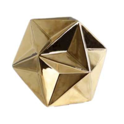 Loft Living Gold Ceramic Origami Orb Decor Accent
