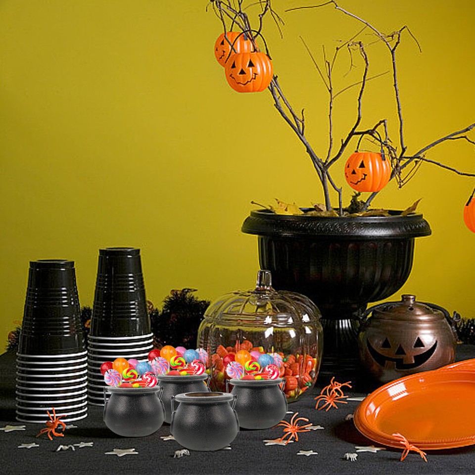 8 Pcs Witch Cauldron Halloween Basket Small Theme Shop Decorations