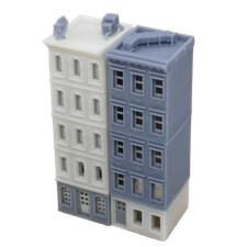 Outland Models Railroad Scenery Downtown Apartment Set White Grey N Scale 1:160