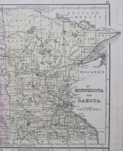 4 Mitchell Maps of 1870 Midwest-1.OH,KY,IN,IL,IA&MO-2.Dakota,MN-3.NE, 4.WI & MI - Picture 12 of 14