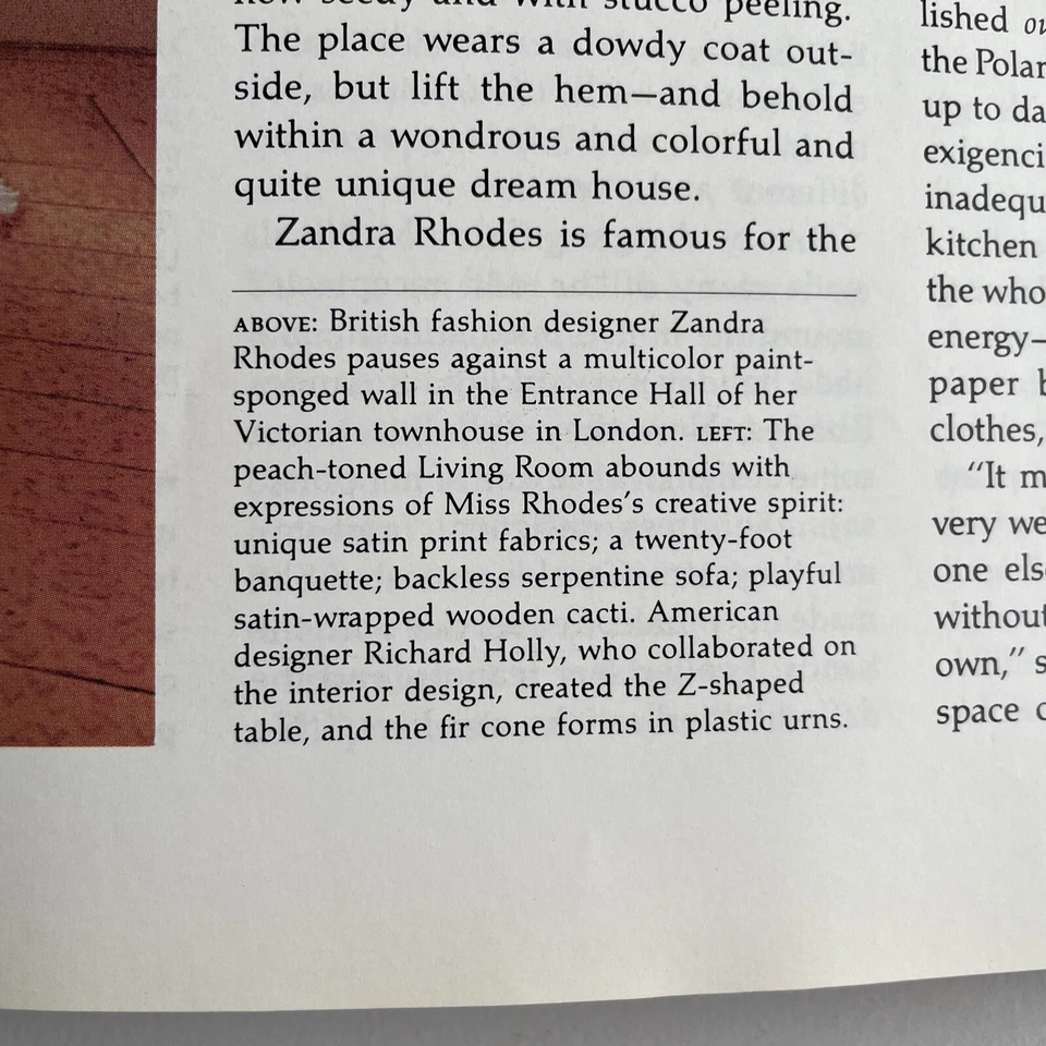 Architectural Digest April 1978 British Fashion Designer  Zandra Rhodes - Image 4 of 4