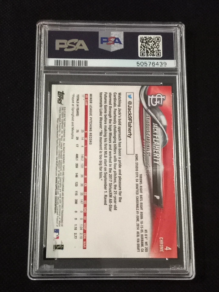 2018 Topps Chrome #4 Jack Flaherty PSA 9 - Image 2 of 2