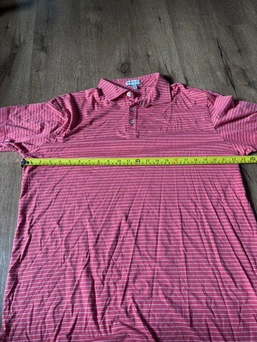 Peter Millar Polo Mens Large Striped Red - Picture 4 of 5