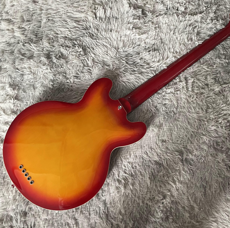 Custom 335 Electric Bass Guitar 5strings Semi Hollow Body CS Free