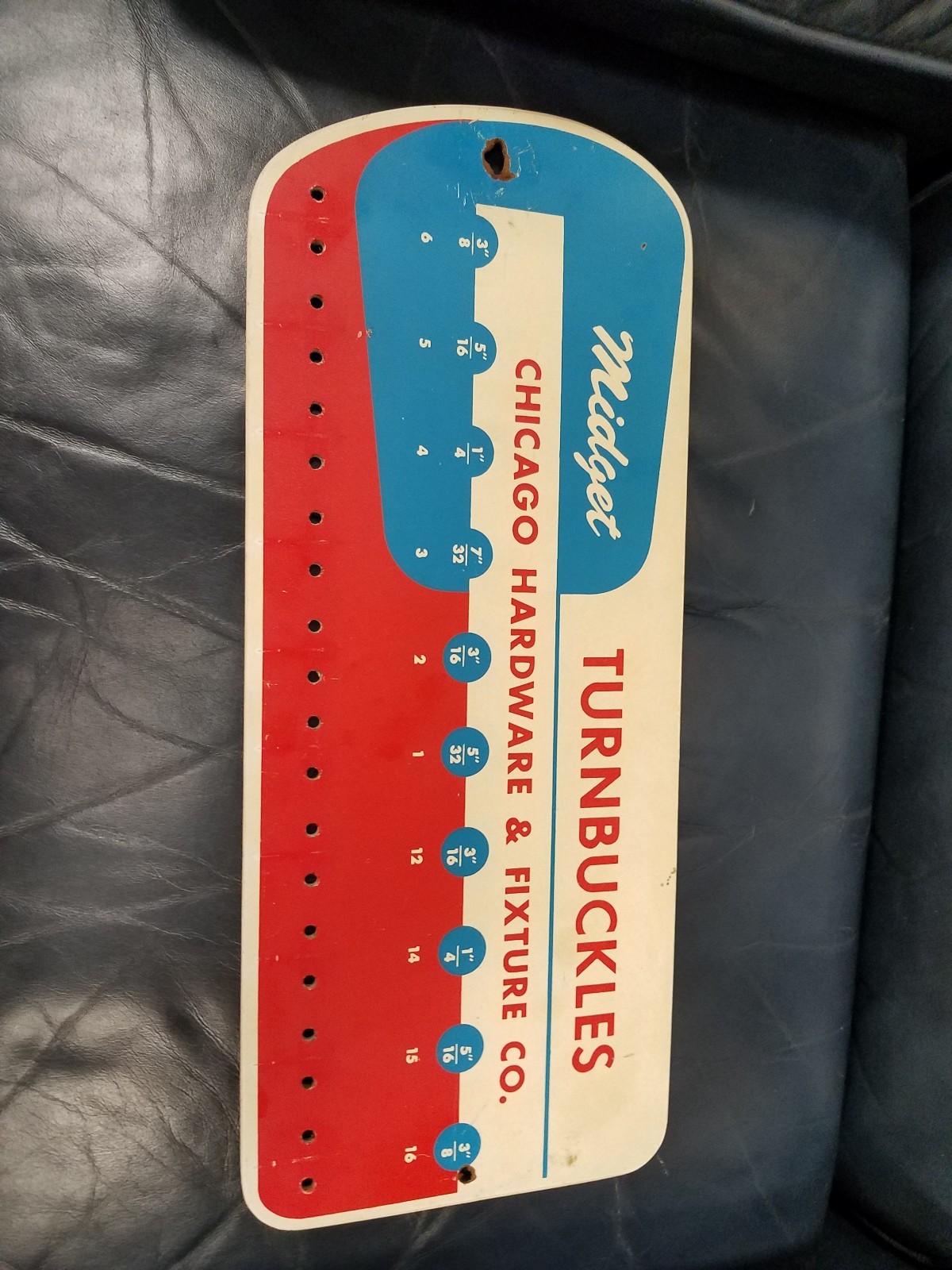 VTG CHICAGO HARDWARE FIXTURE CO Midget Turnbuckle ADVERTISING SIGN