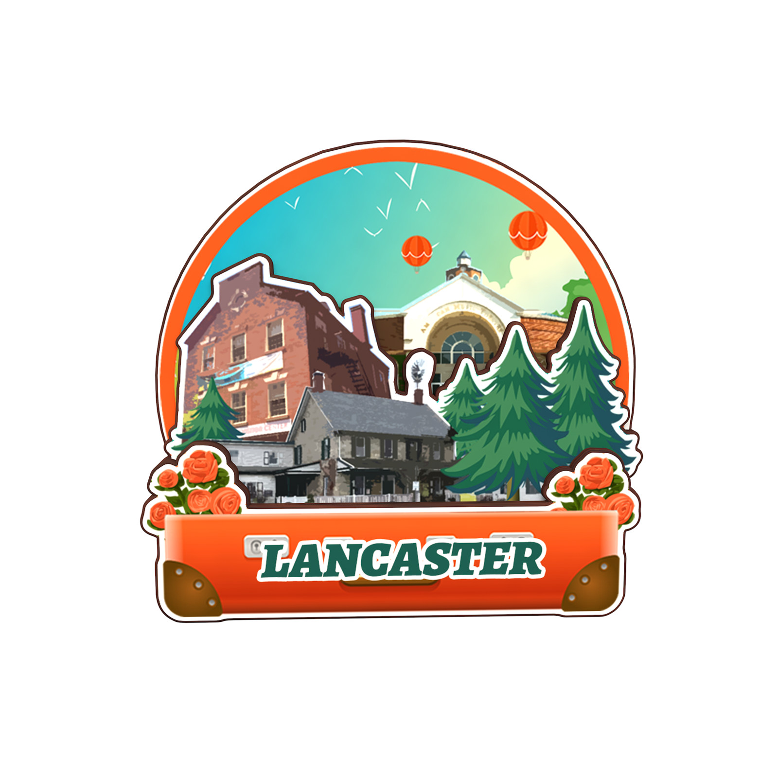 Lancaster Pennsylvania USA Refrigerator magnet 3D travel souvenirs wood