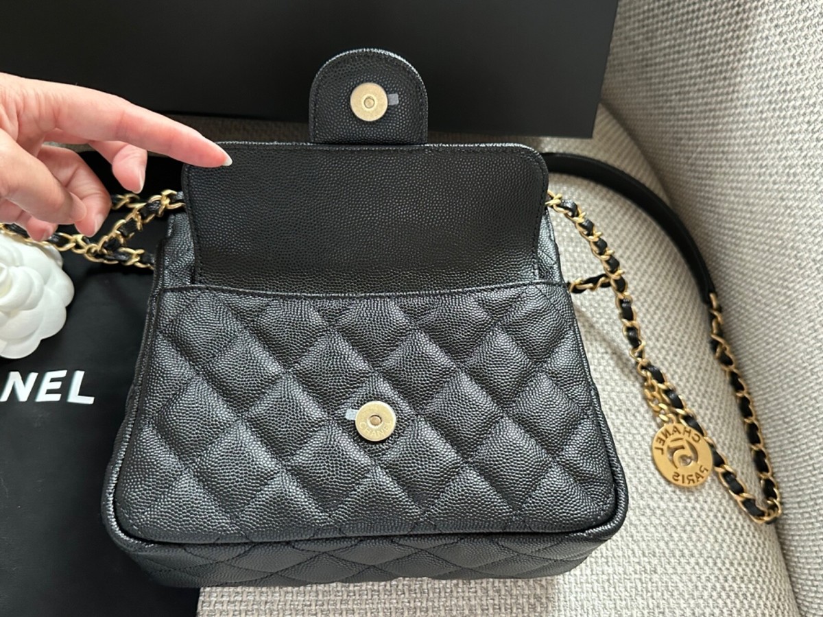 Replica Chanel 23P Mini Hobo Bag Lambskin AS3232 Black (Limited Editio