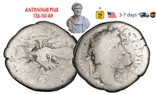 Ancient Roman Empire Coin Silver Denarius ANTONINUS PIUS 138-161 AD #33021