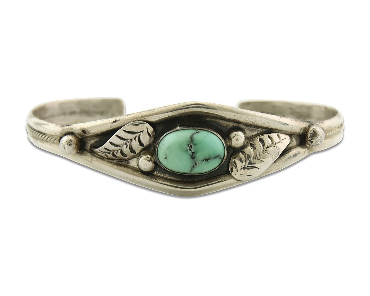 Vintage Navajo Bracelet 925 Silver Turquoise Handmade Signed