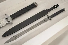 Fantasy Sword | 37in Overall Forged Steel Dark Xiphos Gladius Sword + Sheath