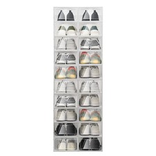 20pcs Stackable Shoe Storage Box Durable Plastic Sneaker Display Case Organizer